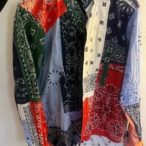 Loewe Asymmetrical Patchwork Bandana Print Men's Shirt